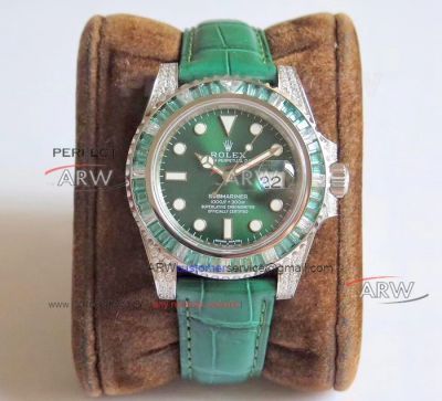 New Upgraded V9 NOOB Rolex Submariner Date 40 Swiss 2836/3135 Watch - Diamond Bezel Diamond Case 904L Steel 